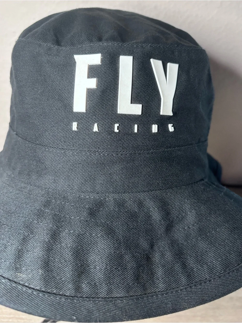 FLY Racing Black Bucket Hat with Adjustable Drawstring